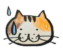 Talking cat with three colors of fur sticker #11221503