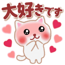 pretty white cat 3 sticker #11224321