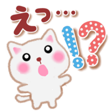 pretty white cat 3 sticker #11224328