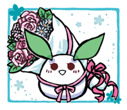 round snow rabbit 2 sticker #11226066