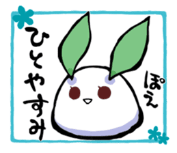 round snow rabbit 2 sticker #11226068