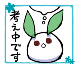 round snow rabbit 2 sticker #11226074