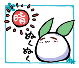 round snow rabbit 2 sticker #11226078