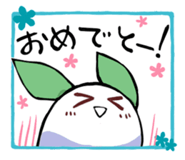round snow rabbit 2 sticker #11226079