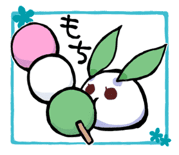 round snow rabbit 2 sticker #11226082