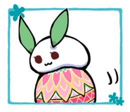 round snow rabbit 2 sticker #11226094