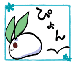 round snow rabbit 2 sticker #11226095