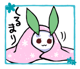round snow rabbit 2 sticker #11226102