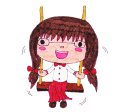 Ardina, a girl in red skirt sticker #11226468