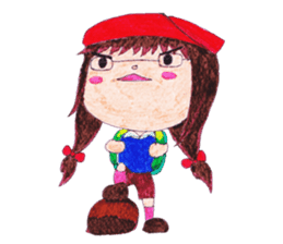 Ardina, a girl in red skirt sticker #11226493