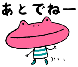 Pink frog@tomota. sticker #11226987