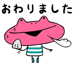 Pink frog@tomota. sticker #11226990