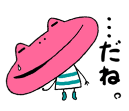 Pink frog@tomota. sticker #11227005
