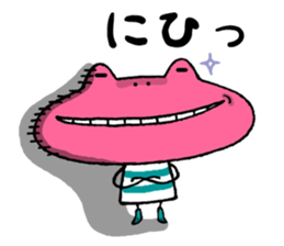 Pink frog@tomota. sticker #11227007