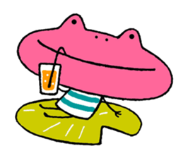 Pink frog@tomota. sticker #11227022