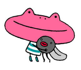 Pink frog@tomota. sticker #11227023