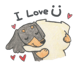 Daschund Haru & frineds sticker #11228036