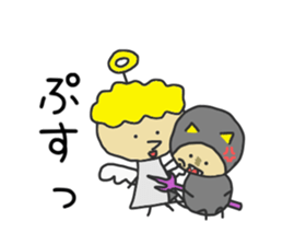 A sarcasm angel and a foolish devil sticker #11228382