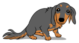 There is a dachshund together. sticker #11228394