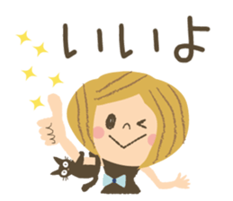 Nordic cat and girl sticker #11229826