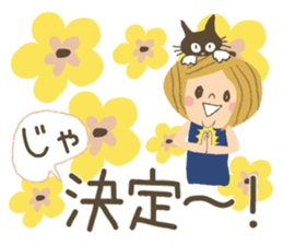 Nordic cat and girl sticker #11229837