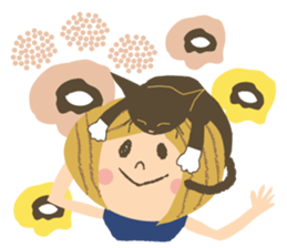 Nordic cat and girl sticker #11229855