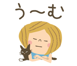 Nordic cat and girl sticker #11229858