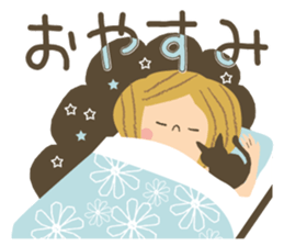 Nordic cat and girl sticker #11229859