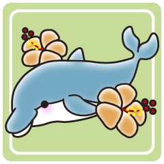 Sticker of a cute dolphin <summer>