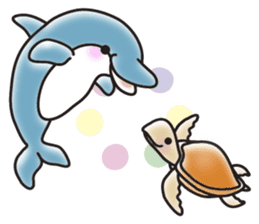 Sticker of a cute dolphin <summer> sticker #11231941