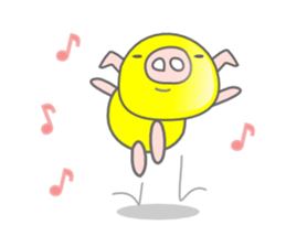 Be Happy ! GOLD Pig ! sticker #11235115