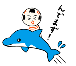 kokeshi doll summer sticker #11235534