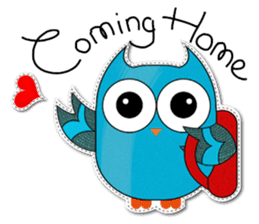 Cute Owl Fukuro sticker #11235627