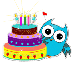 Cute Owl Fukuro sticker #11235635