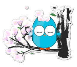 Cute Owl Fukuro sticker #11235645