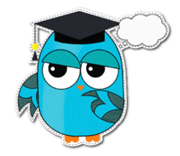Cute Owl Fukuro sticker #11235647
