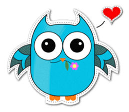 Cute Owl Fukuro sticker #11235658