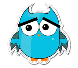 Cute Owl Fukuro sticker #11235660