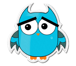 Cute Owl Fukuro sticker #11235660
