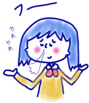 girls&cat sticker #11238488