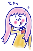 girls&cat sticker #11238489