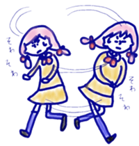 girls&cat sticker #11238505