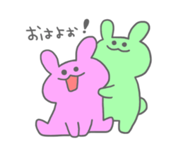 rainbow rabbits sticker #11239232