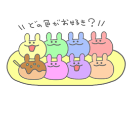 rainbow rabbits sticker #11239240