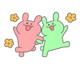 rainbow rabbits sticker #11239242