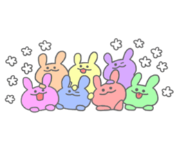 rainbow rabbits sticker #11239243