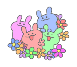 rainbow rabbits sticker #11239246