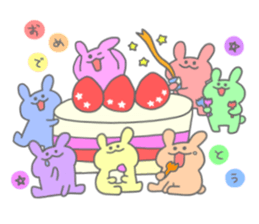 rainbow rabbits sticker #11239249