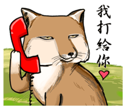 Orange comic-Tibetan Fox's true feelings sticker #11242077