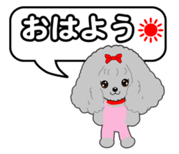 Silver poodle LOVE sticker #11244672